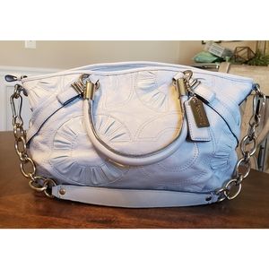 Coach Sophia Gathered Leather Signature Grey Bag